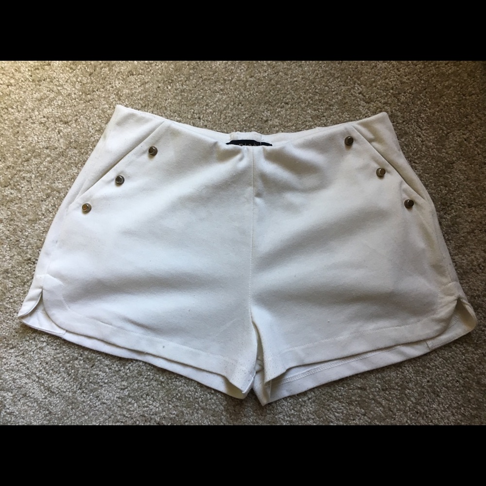 Mine White Studded Booty Shorts